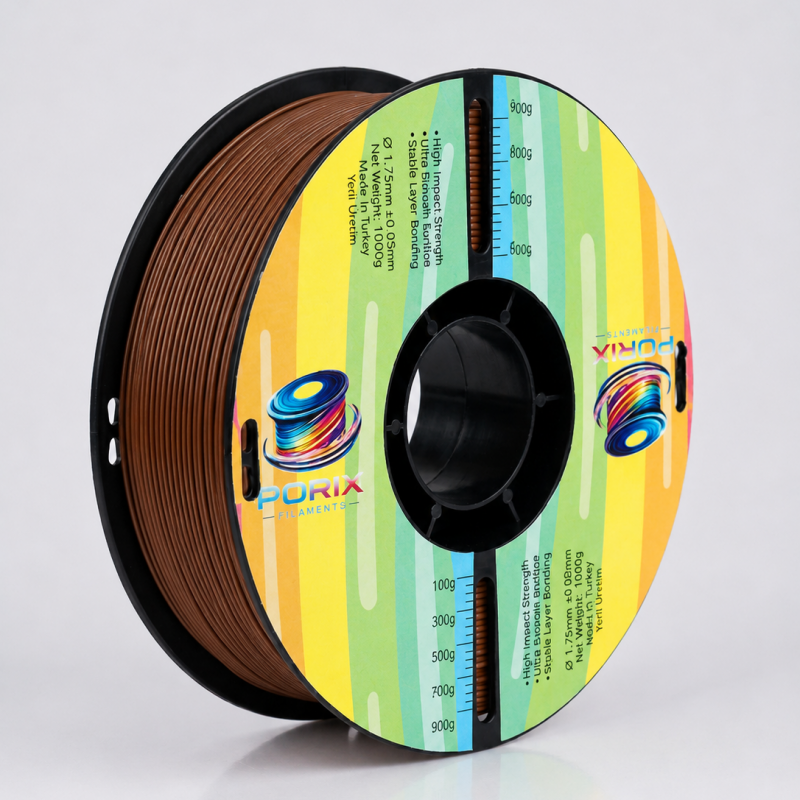 Porix Kahverengi PLA Filament 1.75mm 1Kg 3D Yazıcı Filamenti