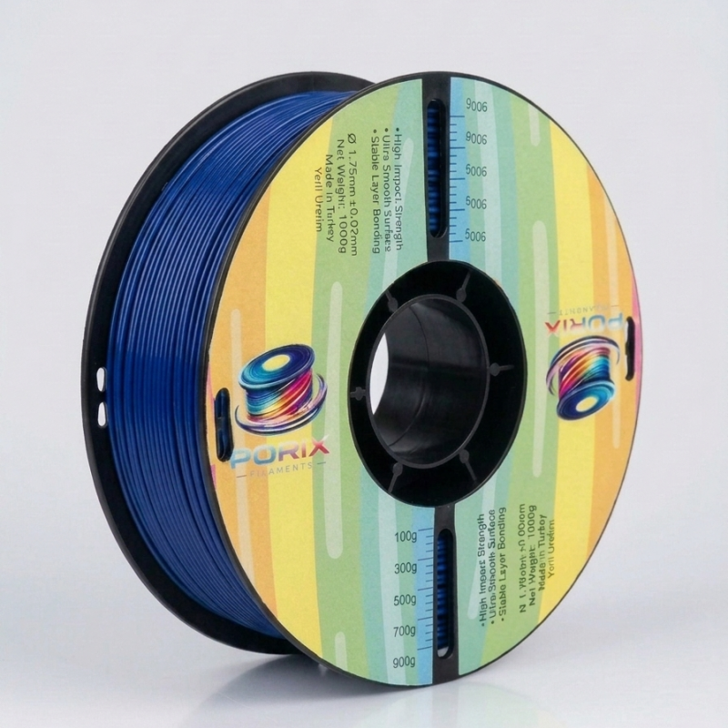 Porix 3D PLA Filament Mavi 1.75mm 1Kg- Pürüzsüz Yüzey ve Canlı Renk